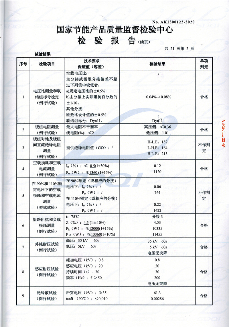 高低压试验报告-S11-1250昌平昌平昌平油浸式变压器-2.jpg